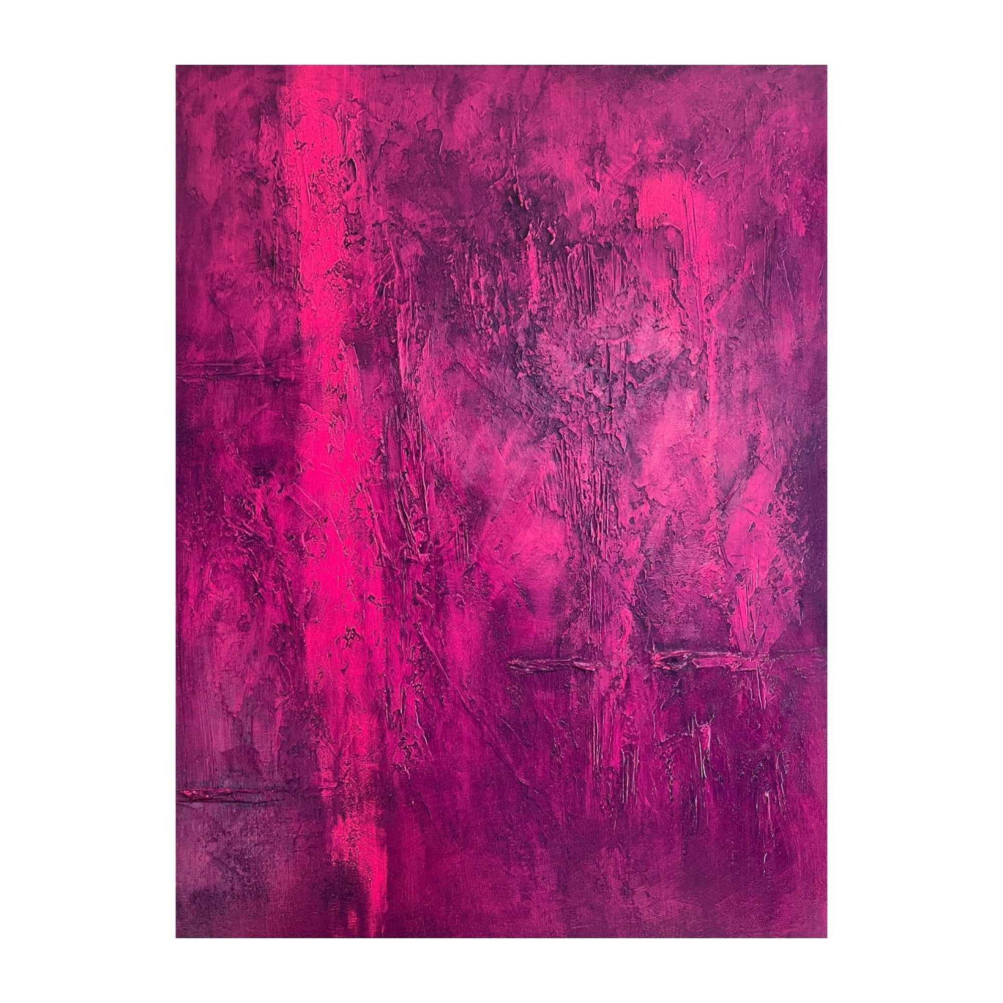 Radiant. Bold yet perfectly balanced monochromatic celebration of magenta. It comes with an empowering message. Walk as if you're enough. It's true. It will bring an element of unpretentious sophistication to any surrounding.